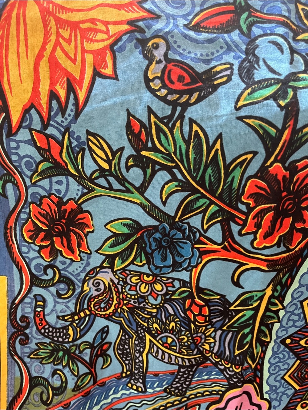 Vibrant Lotus Buddha Tapestry Wall Art in Multicolor - Picture 5 of 9